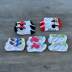 5 Pairs of Disney Princess and Mickey and Minnie Mouse Ankle Socks